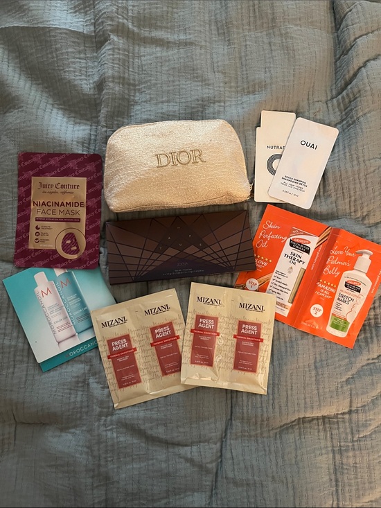 Dior Other - Dior Metallic Gold Cosmetic Pouch with Assorted skin care/makeup